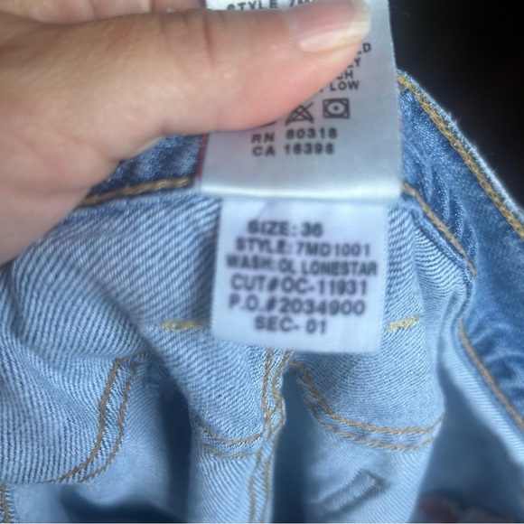 Vtg Lucky Brand Jeans Mens 36x32 Blue Slim Bootleg Buttonfly - Picture 9 of 10